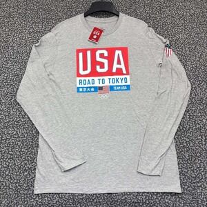 Team USA Olympic‎ Shirt Men Large Gray Road to Tokyo Long Sleeve Crew Neck New L